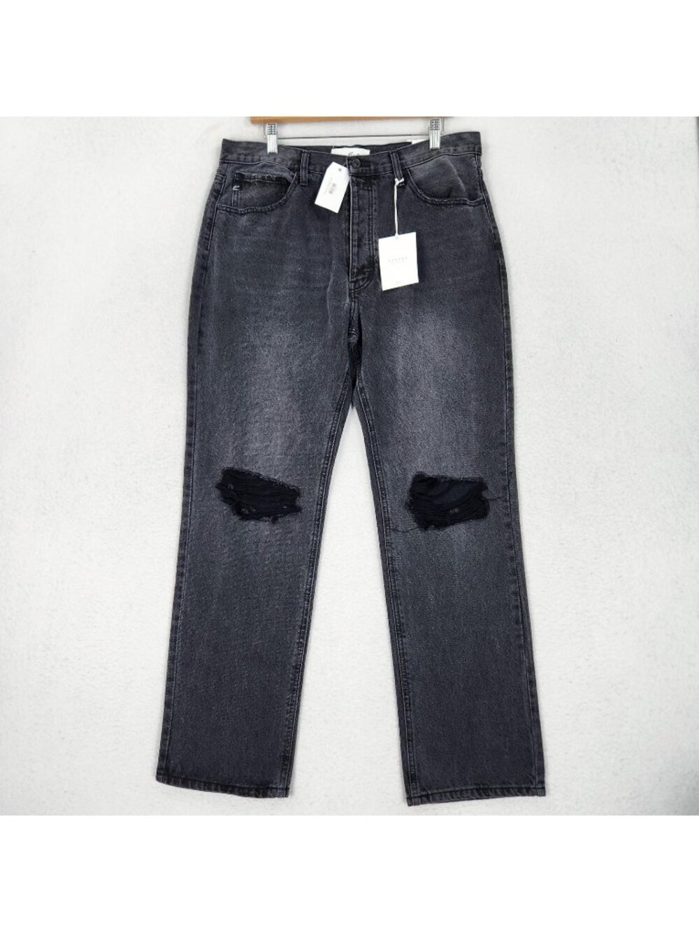 KanCan Jeans Womens 13 30 Black 90s Boyfriend High Rise Distressed Button Fly
